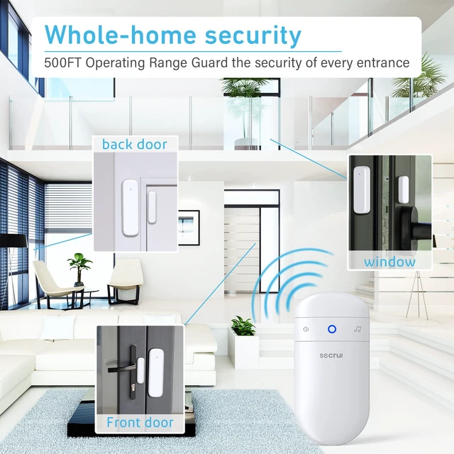 Alt view image 11 of 14 - Door Chime, Door Alarm When Opened for Home/Business Office/Bedroom Entering, 3-Sensor + 1-Receiver with 500FT Wireless Range,58 Chimes,5-Volume Level, Entry Alert for Kids/Toddler/Dementia Safety