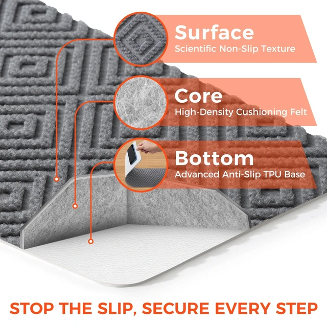 Alt view image 9 of 14 - 15-Pack Non-Slip Stair Treads 8"x30" for Wooden Steps, Light Gray No-Residue Adhesive, 0.28" Thick Cushion, Machine Washable, Safe for Dogs, Kids & Elderly, Peel-and-Stick Easy Installation