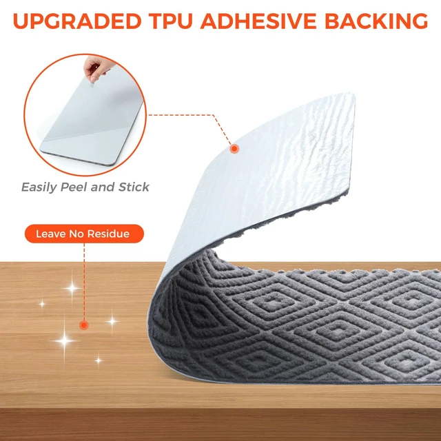 Alt view image 12 of 14 - 15-Pack Non-Slip Stair Treads 8"x30" for Wooden Steps, Light Gray No-Residue Adhesive, 0.28" Thick Cushion, Machine Washable, Safe for Dogs, Kids & Elderly, Peel-and-Stick Easy Installation