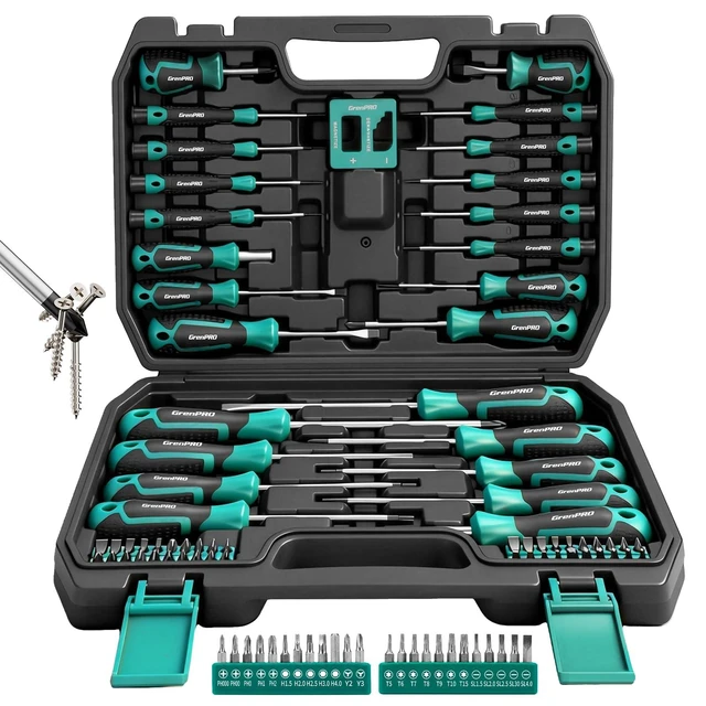 Alt view image 5 of 8 - Screwdriver Set Precision 90pcs, S2 Alloy Steel Small Screwdriver Set, Torx Screwdriver Sets with Sturdy Tool Box, Includes Slotted Phillips Torx Tool Kit