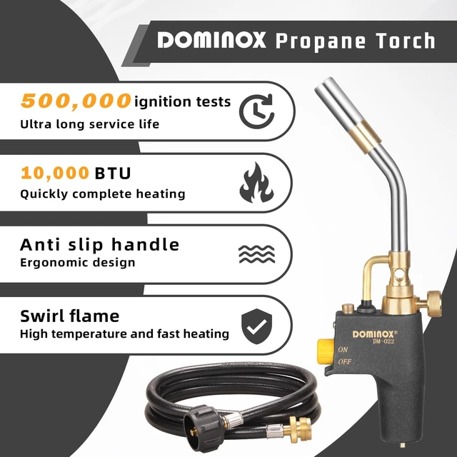 Alt view image 8 of 12 - High Intensity Propane Torch Head with 5FT Hose, Torch Head Kit Trigger Start Gas Torch for Propane, MAPP Gas Tank, MAPP Gas Torch for Ignition, Cooking, Brazing, Not Included Gas Tank