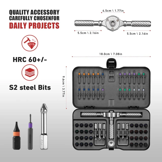 Alt view image 9 of 14 - Ratchet Screwdriver Set, magnetic Screwdriver sets, S2 Steel Bits, DIY Combination Flexible Shaft, Suitable for Furniture Assembly, Precision Electrical Appliance Repair, Bicycle Tools