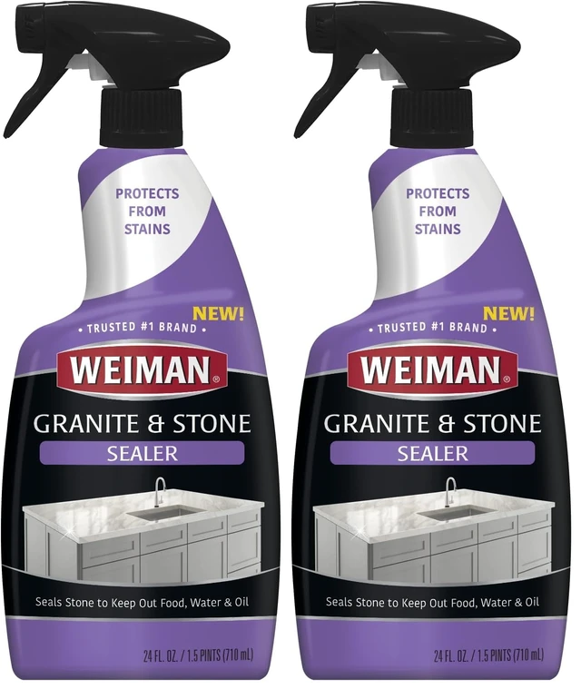 Alt view image 8 of 14 - Granite & Stone Sealer Spray - Protects Kitchen Countertops, Sinks, Showers, Vanities & Floors From Stains - For Granite, Quartz, Marble, Tile, Limestone, Slate - Water Based, 24 oz (Pack of 2)