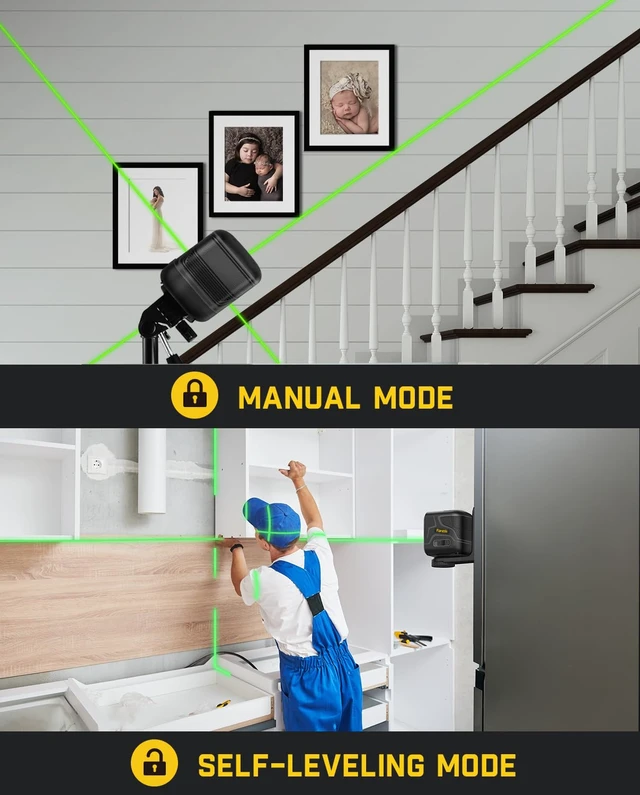 Alt view image 12 of 14 - D2 Pocket Green Laser Level for Picture Hanging and Home DIY 100 ft Self-Leveling Cross Line, Type-C Rechargeable, Rotatable 360 Degree, Pulse Mode, Magnetic Bracket, Carrying Pouch