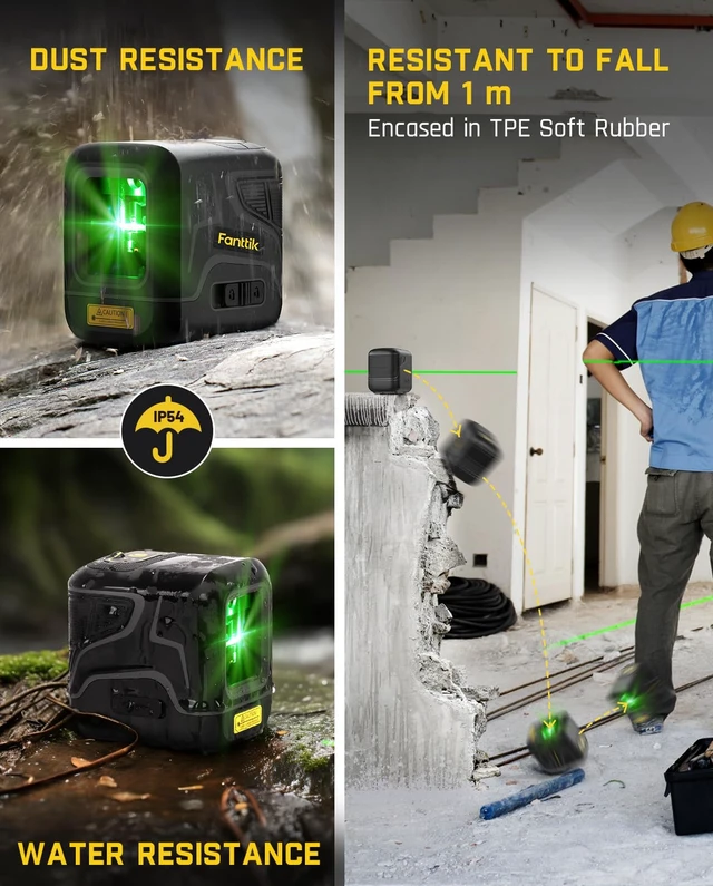 Alt view image 14 of 14 - D2 Pocket Green Laser Level for Picture Hanging and Home DIY 100 ft Self-Leveling Cross Line, Type-C Rechargeable, Rotatable 360 Degree, Pulse Mode, Magnetic Bracket, Carrying Pouch