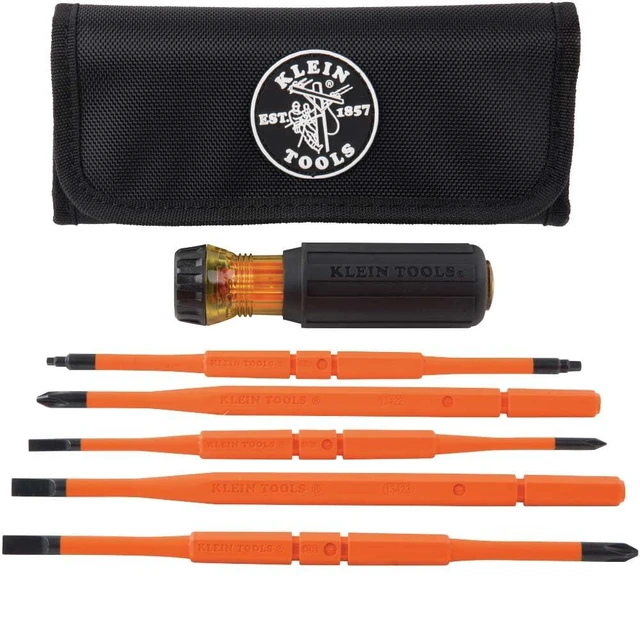Alt view image 8 of 14 - 32288 Insulated Screwdriver, 8-in-1 Screwdriver Set with Interchangeable Blades, 3 Phillips, 3 Slotted and 2 Square Tips
