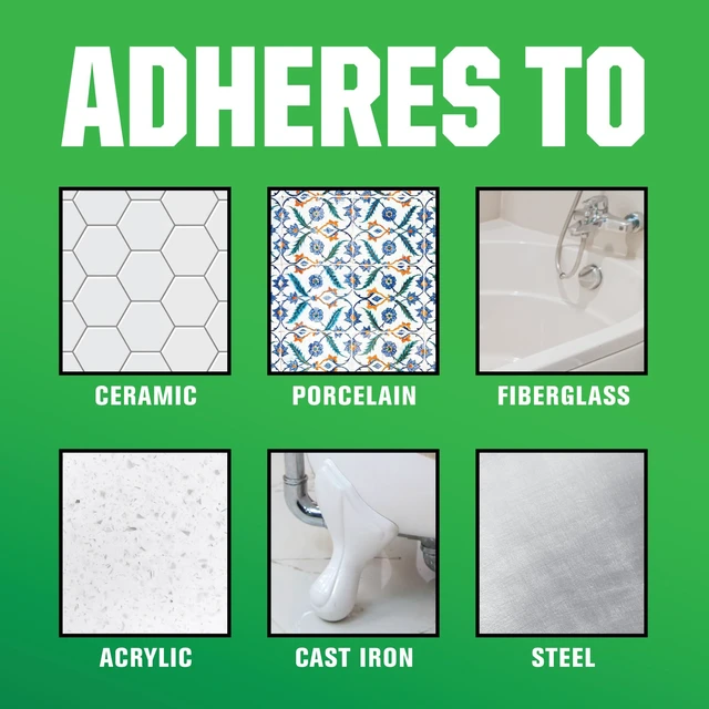 Alt view image 14 of 14 - Tub & Tile Refinishing 2-Part Kit, Gloss Coastal Fog Bathroom Surface Refresh, Ceramic, Porcelain & Fiberglass, Waterproof Protection, Porcelain-Like Finish, Quart