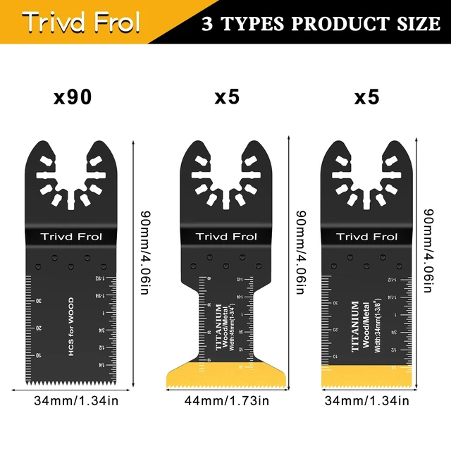 Alt view image 9 of 14 - 100PCS Titanium Multitool Blades for Wood Plastic Nails Metal Professional Universal Oscillating Saw Blades & Quick Release Multi Tool Blades Kits Fit Dewalt Ryobi Bosch Milwaukee Fein