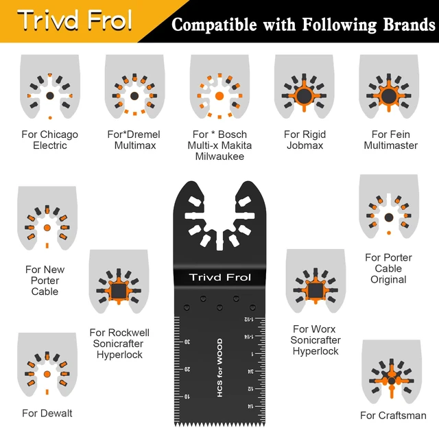 Alt view image 13 of 14 - 100PCS Titanium Multitool Blades for Wood Plastic Nails Metal Professional Universal Oscillating Saw Blades & Quick Release Multi Tool Blades Kits Fit Dewalt Ryobi Bosch Milwaukee Fein