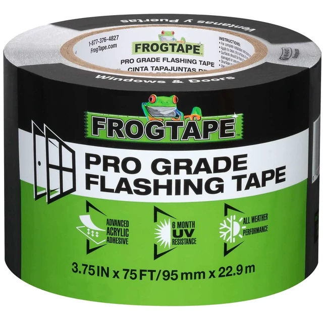 Alt view image 8 of 14 - Pro Grade Flashing Tape for Windows & Doors, 3.75 Inch Width - 75 Foot Roll, All Weather & UV Resistant Flashing Tape with Advanced Acrylic Adhesive - 10 mils - Black