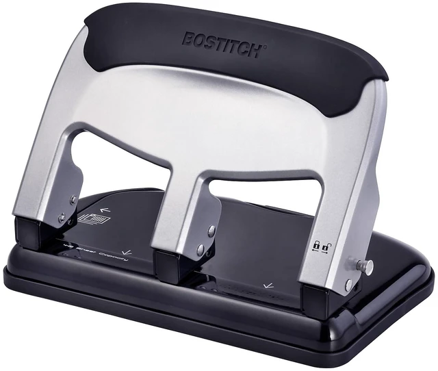 Alt view image 8 of 14 - Office EZ Squeeze Heavy Duty 3-Hole Punch for Home Office & School, 40-Sheet Capacity, One-Touch Reduced Force, Sleek Silver Design