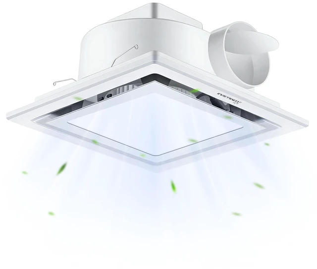 Alt view image 8 of 14 - Bathroom Exhaust Fan with Light 10" Ultra Quiet 1.0 Sones,1000LM 5CCT, Exhaust Fan Mounting Opening 8"x8" in 110CFM Bathroom Fan with Light Ceiling Mount for Home, Bath, Office