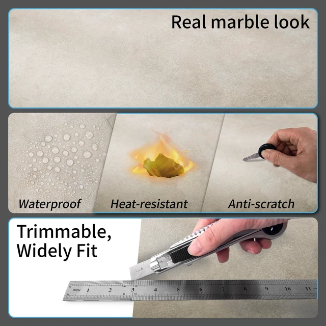 Alt view image 14 of 14 - 30-Pack Peel and Stick Vinyl Floor Tiles, 12 x 12 in, Slate Anti-Slip, Waterproof, Stain-Resistant, Simple to Clean, Durable, Premium Vinyl, Ideal for Kitchen, Dining Room, Bedrooms