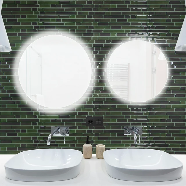 Alt view image 11 of 14 - Linear Design Tile Peel and Stick Backsplash, 10-Sheet, Dark Green 12 x 12 Inch, Enhanced Thickness, Warp Resistant, Strong Adhesion, Sturdy, for Kitchen, Bedroom, Ideal for Home Improvement