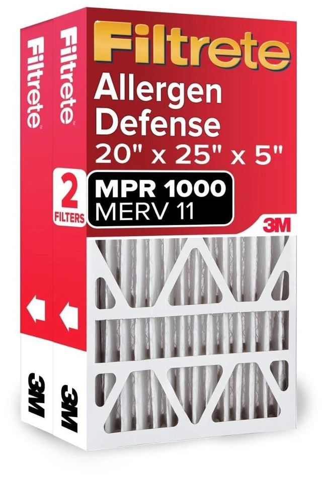 Alt view image 8 of 14 - 20x25x5 Air Filter MERV 11, MPR 1000 Micro Allergen Defense 2-Pack, Fits Lennox, AC Furnace HVAC Filters for Home, Pleated Electrostatic (Actual Size 19.63 x 24.75 x 4.31 in)