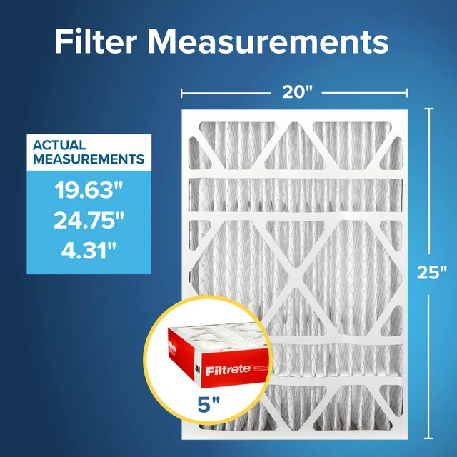 Alt view image 9 of 14 - 20x25x5 Air Filter MERV 11, MPR 1000 Micro Allergen Defense 2-Pack, Fits Lennox, AC Furnace HVAC Filters for Home, Pleated Electrostatic (Actual Size 19.63 x 24.75 x 4.31 in)