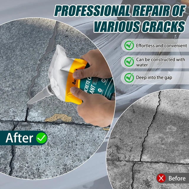 Alt view image 10 of 14 - Concrete Crack Filler, Exterior Cement Crack Filler, Self-Leveling Cement Crack Repair Sealant, Fast Drying, Effectively Repairs Cracks in Driveways, Patios, Sidewalks, and Asphalt Pavements - 3 pcs