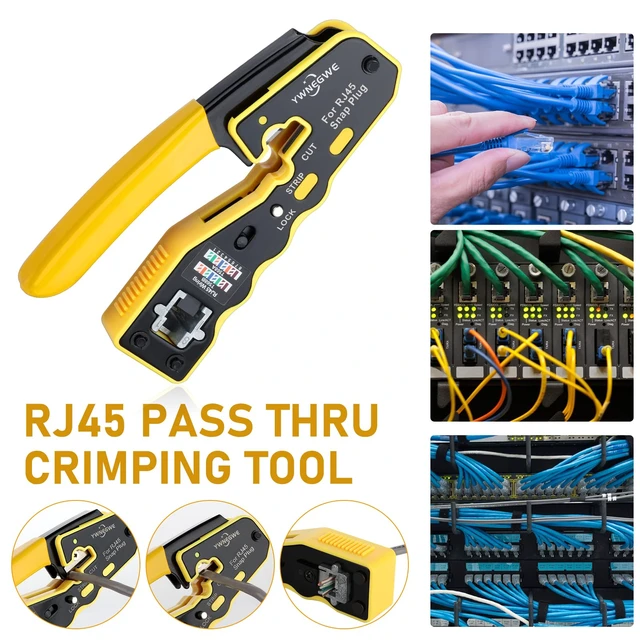 Alt view image 10 of 14 - RJ45 Crimp Tool Kit Pass Through Ethernet Crimping Tool Kit(K12) Sturdy RJ45 Crimper for Cat5 Cat5e Cat6 Pass Through Modular Plugs, All-In-One RJ45 Tool Kit, Good Workmanship, Easy to Carry