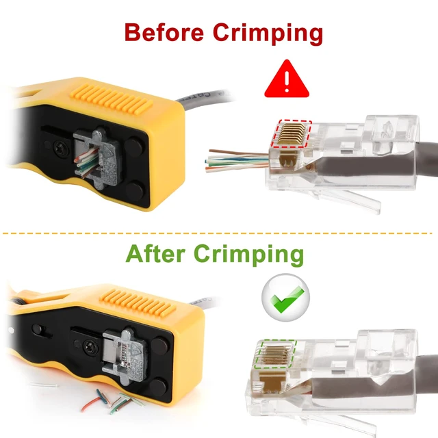 Alt view image 13 of 14 - RJ45 Crimp Tool Kit Pass Through Ethernet Crimping Tool Kit(K12) Sturdy RJ45 Crimper for Cat5 Cat5e Cat6 Pass Through Modular Plugs, All-In-One RJ45 Tool Kit, Good Workmanship, Easy to Carry