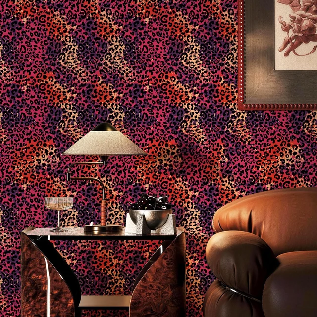 Alt view image 10 of 14 - Hot Pink Leopard Print Peel and Stick Wallpaper, 17.3" x 400" Waterproof Removable Self Adhesive Wallpaper, Unique Funky Cheetah Contact Paper for Bedroom, Bathroom, Decor
