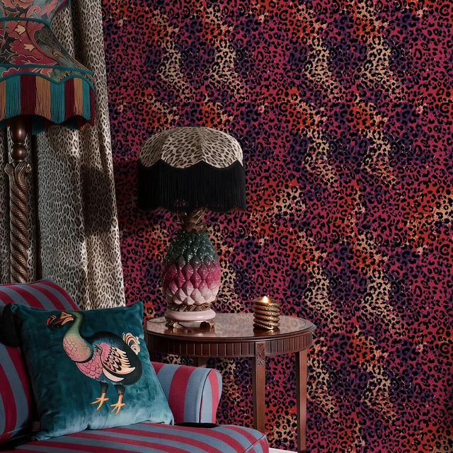 Alt view image 13 of 14 - Hot Pink Leopard Print Peel and Stick Wallpaper, 17.3" x 400" Waterproof Removable Self Adhesive Wallpaper, Unique Funky Cheetah Contact Paper for Bedroom, Bathroom, Decor