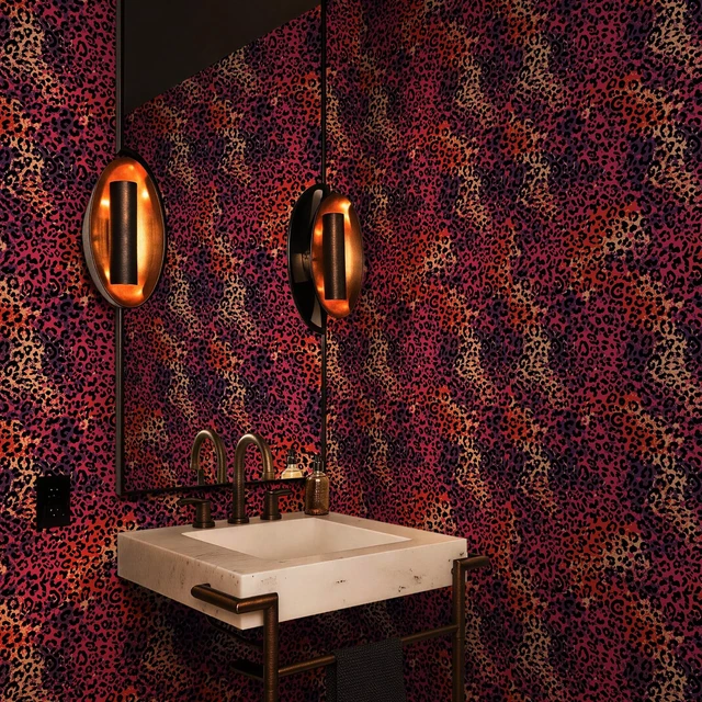 Alt view image 12 of 14 - Hot Pink Leopard Print Peel and Stick Wallpaper, 17.3" x 400" Waterproof Removable Self Adhesive Wallpaper, Unique Funky Cheetah Contact Paper for Bedroom, Bathroom, Decor