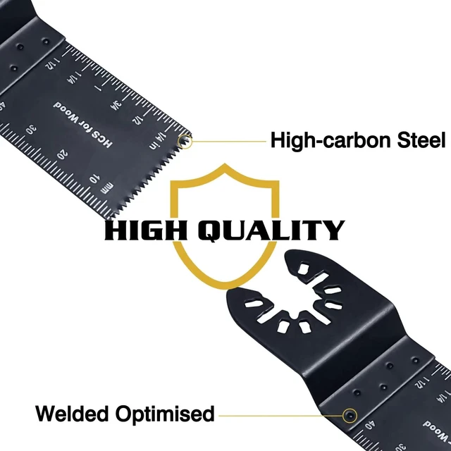 Alt view image 12 of 14 - 100PCS Oscillating Saw Blades, Multitool Blades for Wood Plastics Professional Universal HCS Oscillating Tool Blades, Quick Release Multi Tool Blades Kits Fit Dewalt Milwaukee Ryobi Rockwell