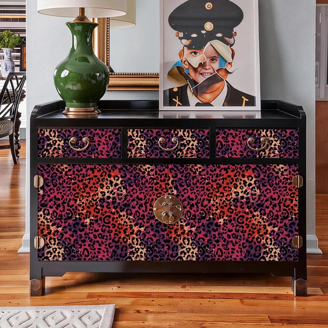 Alt view image 14 of 14 - Hot Pink Leopard Print Peel and Stick Wallpaper, 17.3" x 400" Waterproof Removable Self Adhesive Wallpaper, Unique Funky Cheetah Contact Paper for Bedroom, Bathroom, Decor