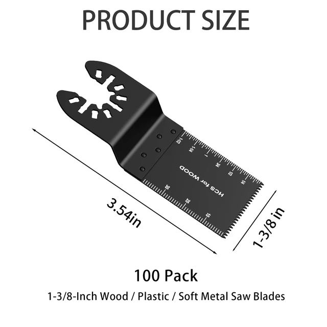 Alt view image 9 of 14 - 100PCS Oscillating Saw Blades, Multitool Blades for Wood Plastics Professional Universal HCS Oscillating Tool Blades, Quick Release Multi Tool Blades Kits Fit Dewalt Milwaukee Ryobi Rockwell
