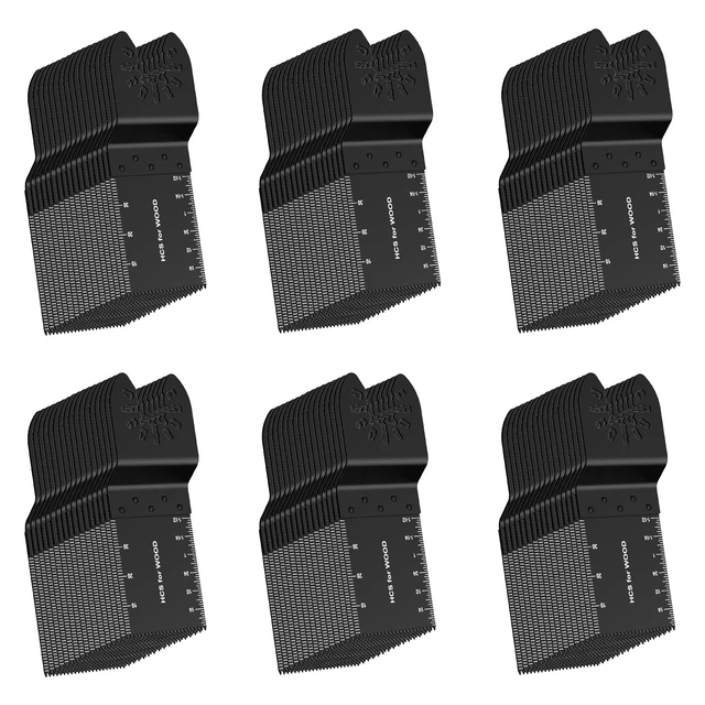 Alt view image 14 of 14 - 100PCS Oscillating Saw Blades, Multitool Blades for Wood Plastics Professional Universal HCS Oscillating Tool Blades, Quick Release Multi Tool Blades Kits Fit Dewalt Milwaukee Ryobi Rockwell