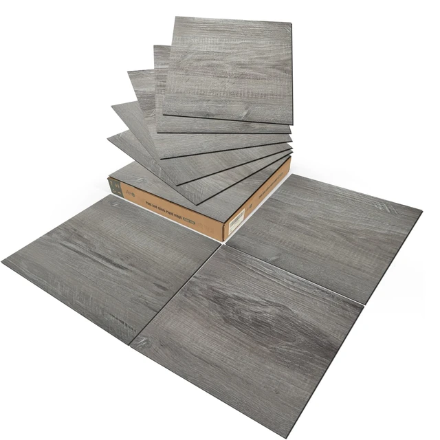 Alt view image 8 of 14 - 30-Pack Peel and Stick Vinyl Floor Planks, 12 x 12 in, Taupe Ash Premium Vinyl, Self-Adhesive, Waterproof, Wood Grain, Fade-Resistant, Scratch-Proof, Ideal for Kitchen, Dining Room, Bedrooms