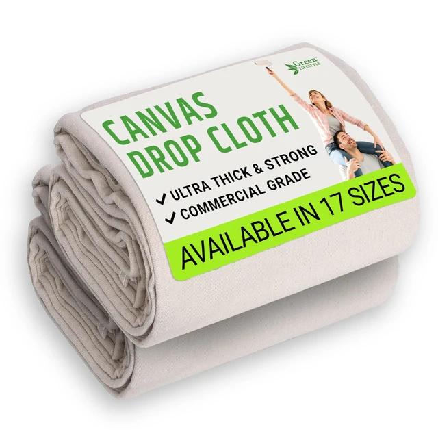 Alt view image 8 of 14 - All Purpose Canvas Drop Cloths - Drop Cloth for Painting, Floor Cover, Heavy Duty Protection for Furniture & Surfaces, Reusable Painters Canvas Tarp for Renovation & Home (2 PACK 9x12)