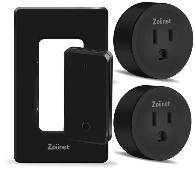 Alt view image 7 of 12 - Black Remote Control Outlet, with Two Plugs, 80-275V/15A/1500W 300 ft, Buckle Design & Removable, No Wiring No WiFi, for Household Appliances, Christmas Tree, Lamps, Fans, Programmable