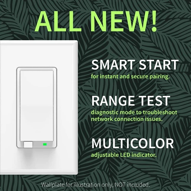 Alt view image 12 of 12 - 800 Series Z-Wave Long Range S2 Dimmer Switch ZEN77 800LR, White | Simple Direct 3-Way and 4-Way Solution (Works with Regular Switches, No Aux Switch Needed) | Z-Wave Hub Required