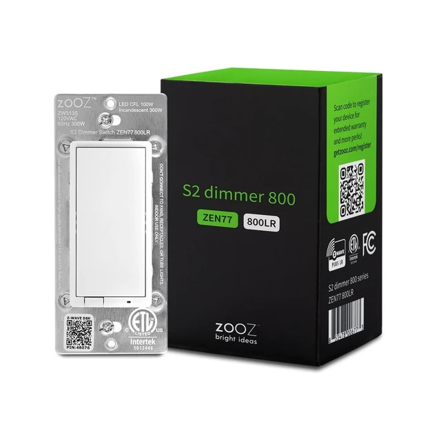 Alt view image 7 of 12 - 800 Series Z-Wave Long Range S2 Dimmer Switch ZEN77 800LR, White | Simple Direct 3-Way and 4-Way Solution (Works with Regular Switches, No Aux Switch Needed) | Z-Wave Hub Required