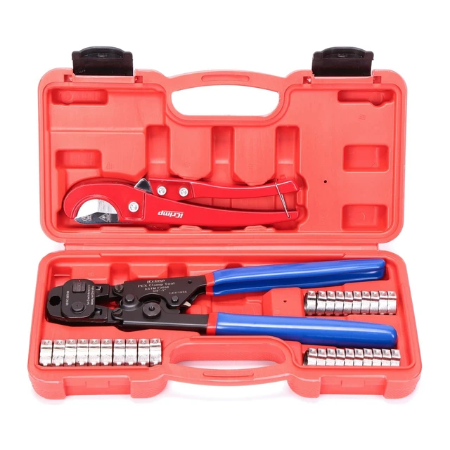 Alt view image 7 of 12 - PEX Crimping Tool Kit with Clamps, Cinch & Removal Tool for 3/8"-1" Kit includes 2-in-1 crimp & remove tool, pex pipe cutter, 20×1/2" & 10×3/4" pex clamps, ideal for plumbers