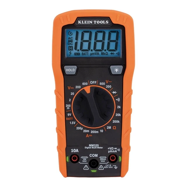 Alt view image 8 of 14 - MM325 Multimeter, Digital Manual-Ranging 600V AC/DC Voltage Tester, Tests Batteries, Current, Resistance, Diodes, and Continuity