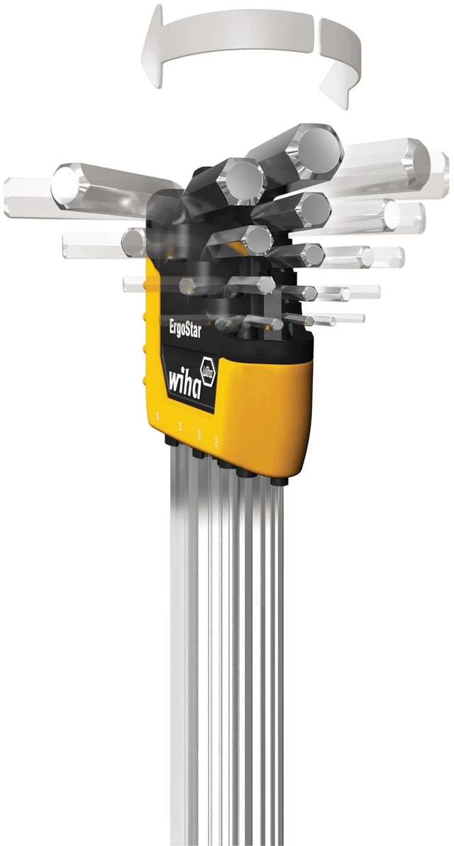 Alt view image 9 of 10 - 66988 ErgoStar Ball End Hex L-Key Set, 13 Piece, Inch Patented Auto-Open Holder, Chrome-V-Moly Steel - Screwdriver Bit Sets