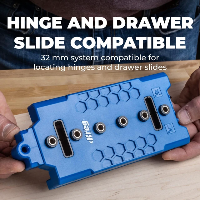 Alt view image 11 of 14 - Shelf Pin Jig 1/4 Inch, Cabinet Shelf Drilling Jig, KMA3225 Cabinet Hole Drilling Guide, Edge Aligned Precision, Adjustable Tool