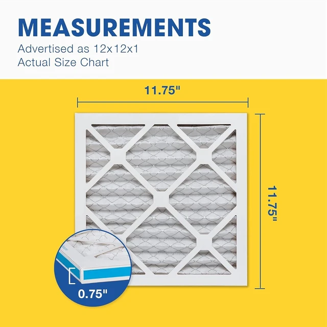 Alt view image 10 of 12 - Air Filter 12x12x1 MERV 13 AC Filter, HVAC, Furnace Filter, 4 Pack ACTUAL SIZE (11.75 x 11.75 x 0.75) AC Filter, Furnace Filter, Allergies, Dust, Pet Dander & Smoke MERV 13 (MPR 1500 / FPR 10)