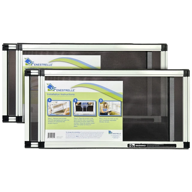 Alt view image 8 of 14 - Expandable Window Screen, 10 H × 1936 W Horizontal, 2-Pack 2Way Adjustable Window Screen, Flame Resistant Fiberglass Mesh, Durable Aluminum Frame with Built-In Weatherstrip