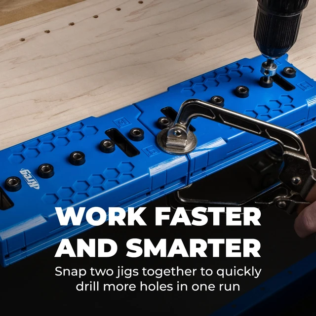 Alt view image 12 of 14 - Shelf Pin Jig 1/4 Inch, Cabinet Shelf Drilling Jig, KMA3225 Cabinet Hole Drilling Guide, Edge Aligned Precision, Adjustable Tool