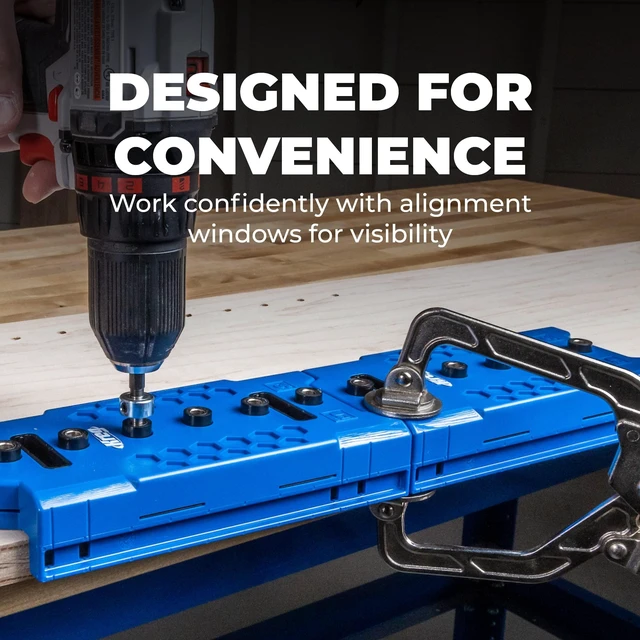 Alt view image 14 of 14 - Shelf Pin Jig 1/4 Inch, Cabinet Shelf Drilling Jig, KMA3225 Cabinet Hole Drilling Guide, Edge Aligned Precision, Adjustable Tool