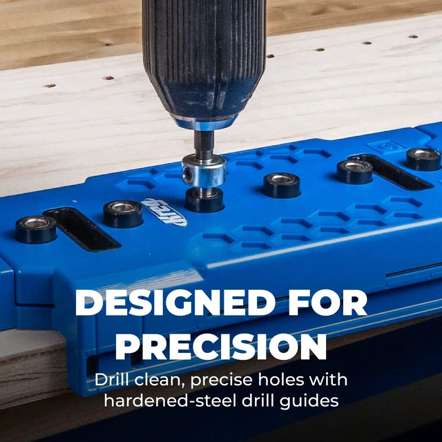 Alt view image 10 of 14 - Shelf Pin Jig 1/4 Inch, Cabinet Shelf Drilling Jig, KMA3225 Cabinet Hole Drilling Guide, Edge Aligned Precision, Adjustable Tool