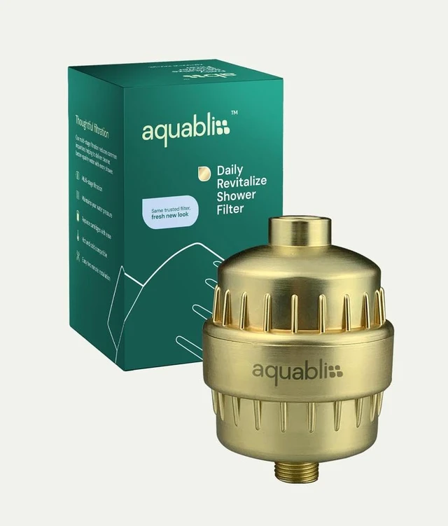 Alt view image 9 of 14 - SF100 Daily Revitalize Shower Filter - Matte Gold Reduces chlorine, sediment & heavy metals. Vitamin C infusion designed for sensitive, eczema-prone skin. No tools needed