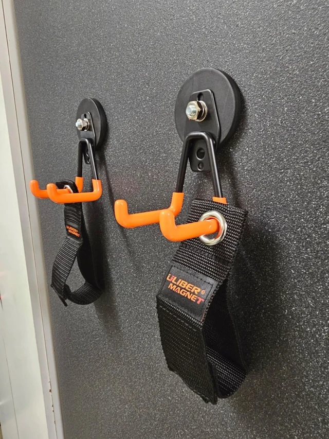 Alt view image 14 of 14 - Heavy Duty Magnetic Garage Hooks,6 Pack Strong Large Magnet Hooks for Power Drill,Garden Tools,Hose,Pegboard,Garage, Workshop,Magnetic Storage Hook for Indoor Outdoor Hanging(Orange)