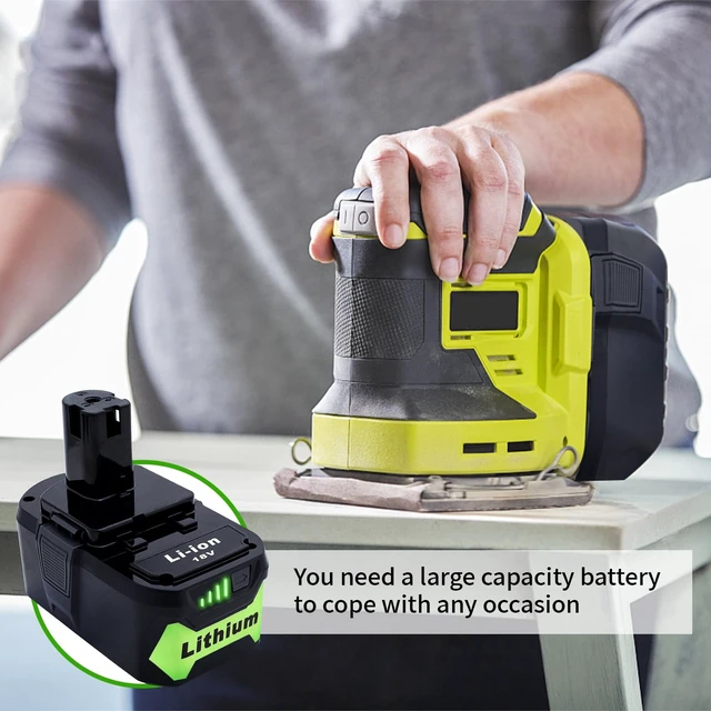Alt view image 14 of 14 - 2 Packs 6.0Ah 18V Battery Replacement for Ryobi 18V Lithium-Ion Battery, Compatible with Ryobi 18 Volt Batteries Cordless Power Tools
