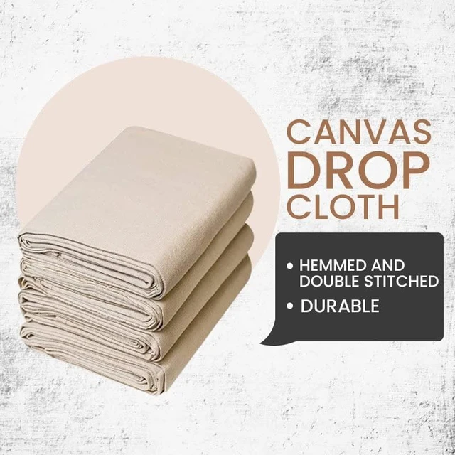 Alt view image 11 of 14 - Canvas Drop Cloth for Painting (Size 4' x 15' Feet Pack of 4) Painters Drop Cloth for Painting, Furniture & Floor Protection All Purpose Thick Canvas tarp with Double Stitched Edges
