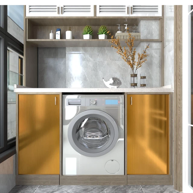 Alt view image 14 of 14 - Stainless Steel Contact Paper Peel and Stick Gold 17.7×512 Stainless Steel Wallpaper for Metallic Chrome Appliances Fridge Vinyl Wrap Self Adhesive Wallpaper Kitchen Dishwasher Cover
