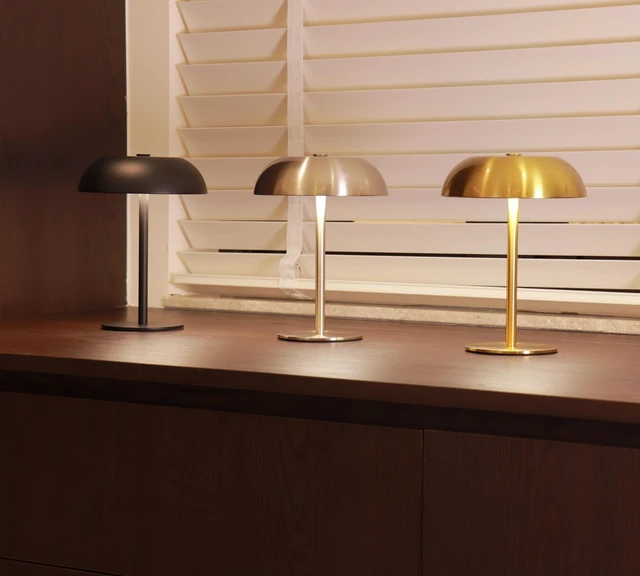 Alt view image 10 of 14 - 2 Pack Cordless Mushroom Table Lamp, Rechargeable, Dimmable 3 Color, Black Small, 8.46in, Portable, Easy to Assemble, Metal Structure, Rechargeable, Suitable for Bedroom, Café, and Bar Counter